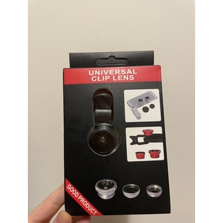 Universal Clip Lens 三合一手機鏡頭夾 #廣角 #魚眼 #微距 #附收納袋 #全新已拆