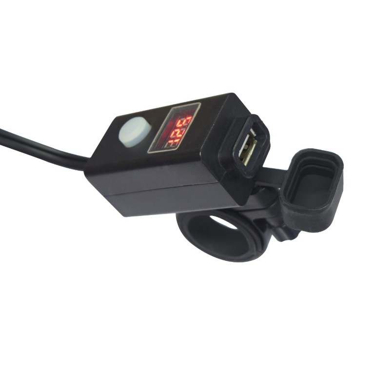 USB車充+電壓錶 哈雷  SAE   防水 電壓 顯示 充電線 電瓶 2.1A 小U 充電