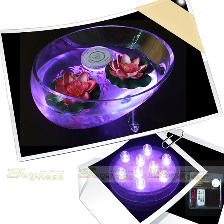 [愛團購iTogo]LED防水蠟燭燈漂浮燈魚缸燈(七彩變化)附22鍵遙控器—800元量大可議價
