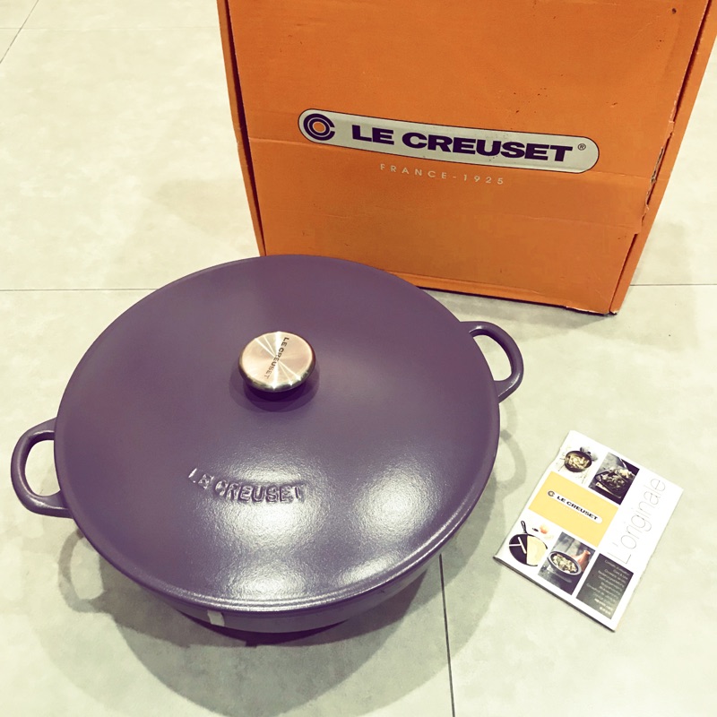 Le Creuset 32cm 法國製 經典 媽咪鍋 大耳鍋 炒鍋 時尚紫