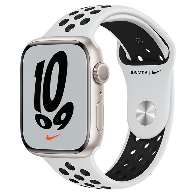 Apple Watch Nike S7 GPS ，45mm 星光色鋁金屬錶殼搭 Nike運動型錶帶 _ 台灣公司貨 +贈