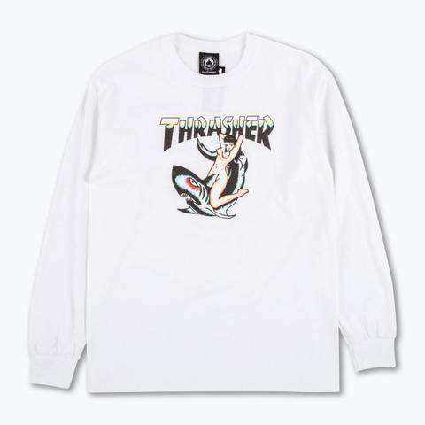 Thrasher Tattoo L/S 長袖T恤 (白)《Jimi Skate Shop》