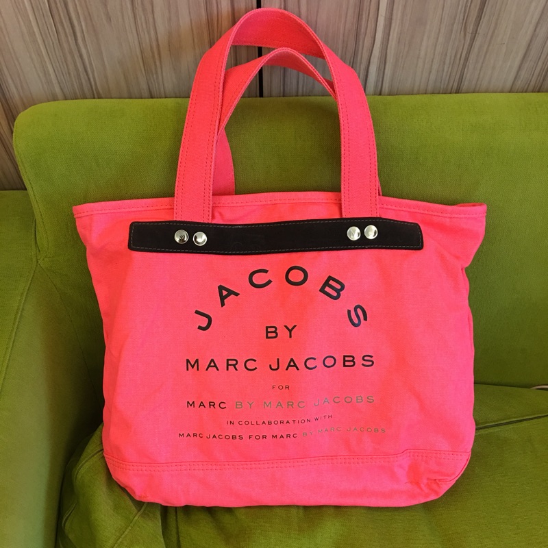 Marc by Marc Jacobs 螢光橘 側背包 帆布包