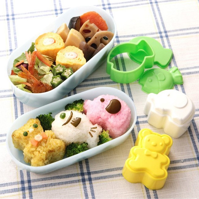小魚/小熊/大象飯糰造型模具 DIY創意便當模具3件套組 野餐