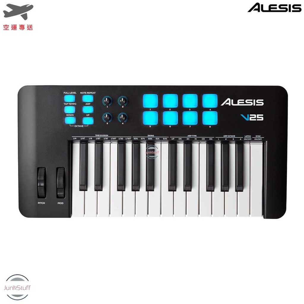 Alesis 美國 愛麗絲 V25 MKII 多功能 MIDI 主控 鍵盤 音樂 編曲 創作 背光 打擊墊 25鍵 25