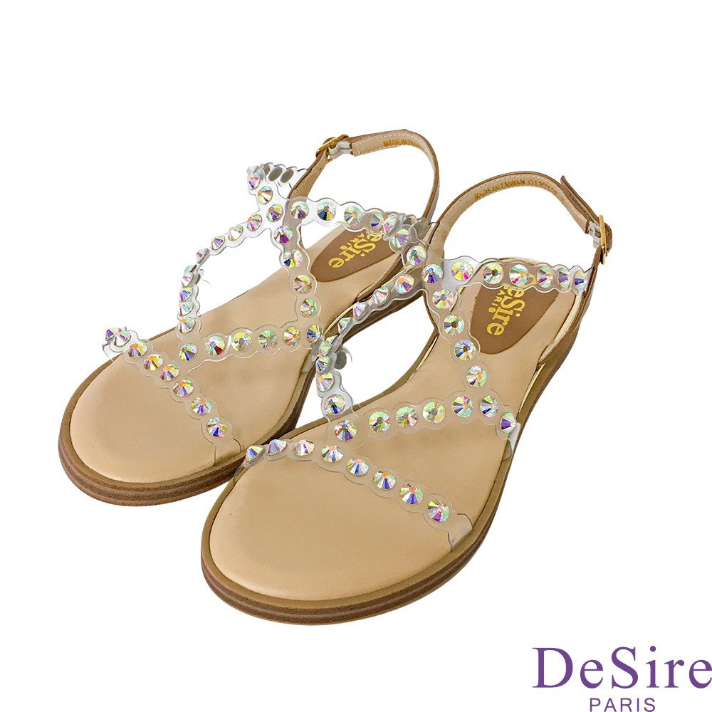 【DeSire】時尚透明細帶平底涼鞋-灰(0137102-94)