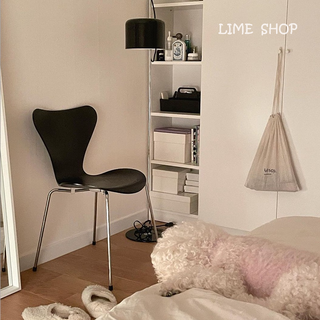 『LIME』丹麥設計 北歐簡約ins風餐椅 不銹鋼腿設計師辦公椅 梳妝椅 咖啡椅 螞蟻椅 七號椅 椅子 靠背椅 餐桌椅