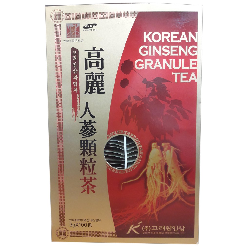 韓國進口 高麗人蔘顆粒茶 高麗人蔘茶 100包/盒