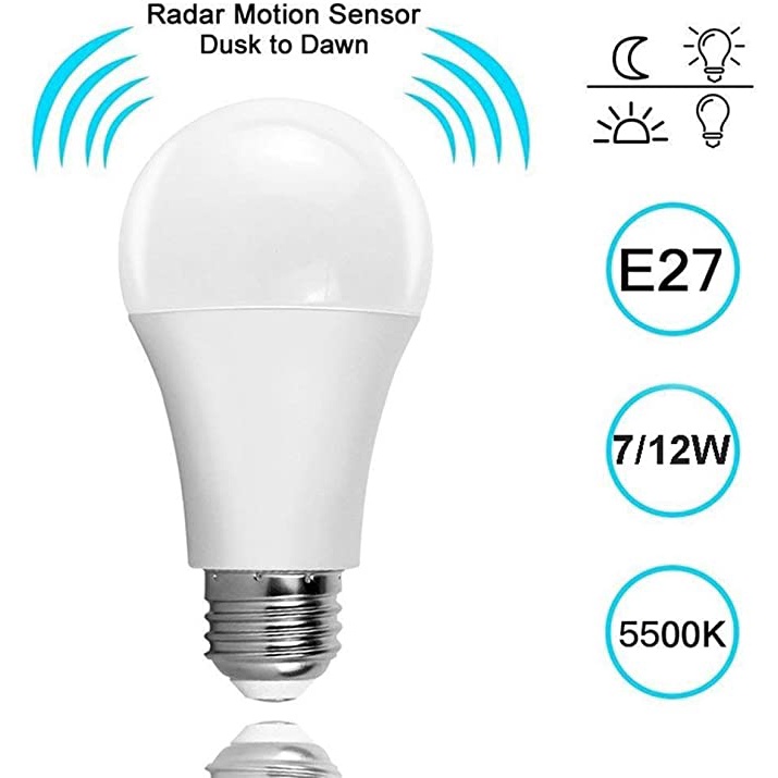 運動傳感器燈泡 / 智能燈泡雷達 Led 小夜燈 E27 底座 / 室外運動傳感器燈泡自動開 / 關, 用於樓梯, 走廊