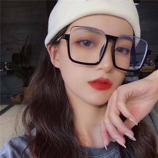 眼鏡 平框鏡 防藍光眼鏡 男女適用 大框眼鏡 抗藍光眼鏡 方框 大框 金屬邊框 素顏神器 網紅 平光鏡 文青復古 藍光
