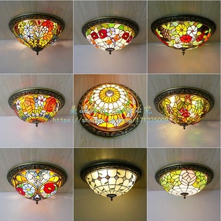 多款玫瑰美式鄉村歐式田園地中海燈客廳餐廳臥室矮戶型LED吸頂燈 美品JGW