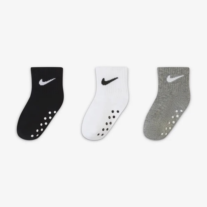 【CHII】Nike Baby Socks 3-Pack 寶寶襪 三入一組 黑色 白色 灰色 兒童襪 童襪