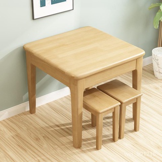 全實木餐桌椅組閤正方形純實木80固定長方小戶型西餐桌小方桌飯桌 LAEG