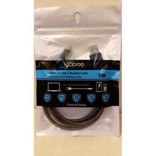 Opro9 USB-C to USB-A 傳輸 充電線 保護過熱 快速充電雙色編織 15V3A 1M Android