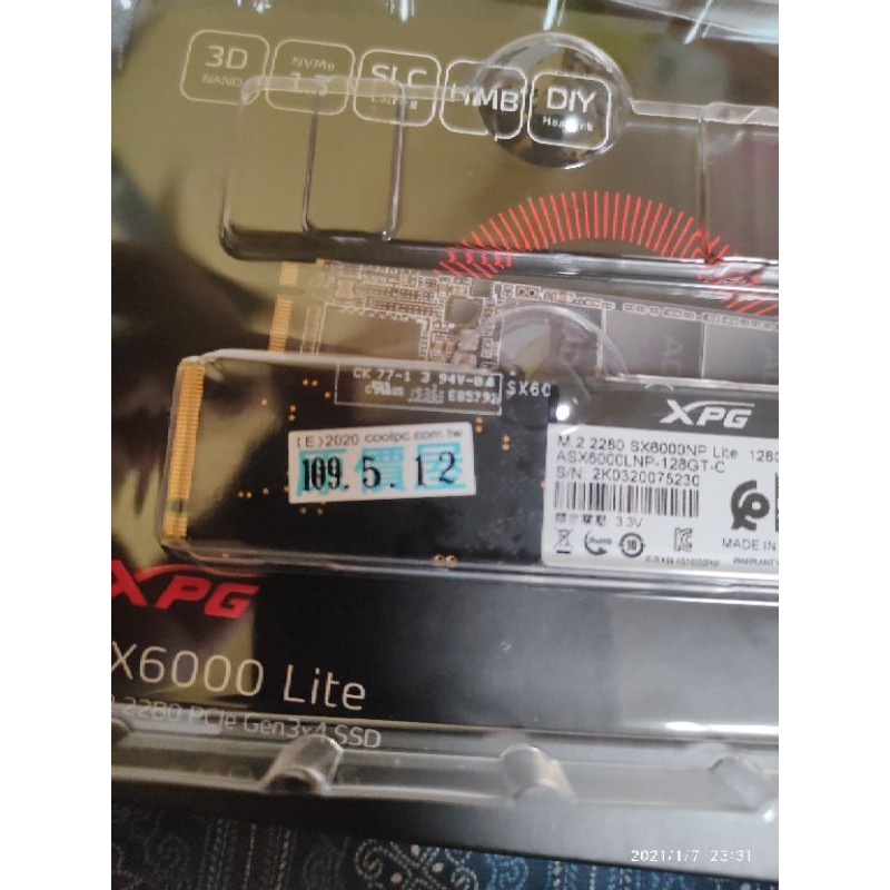 XPG SX6000 Lite m.2 2280 pcle 128g