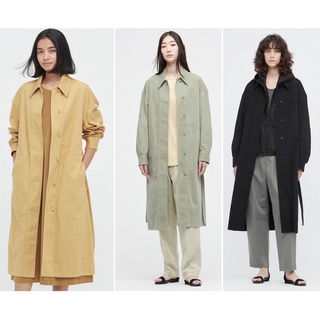 Uniqlo 女裝襯衫式大衣 447554（黃/綠/黑）S、M