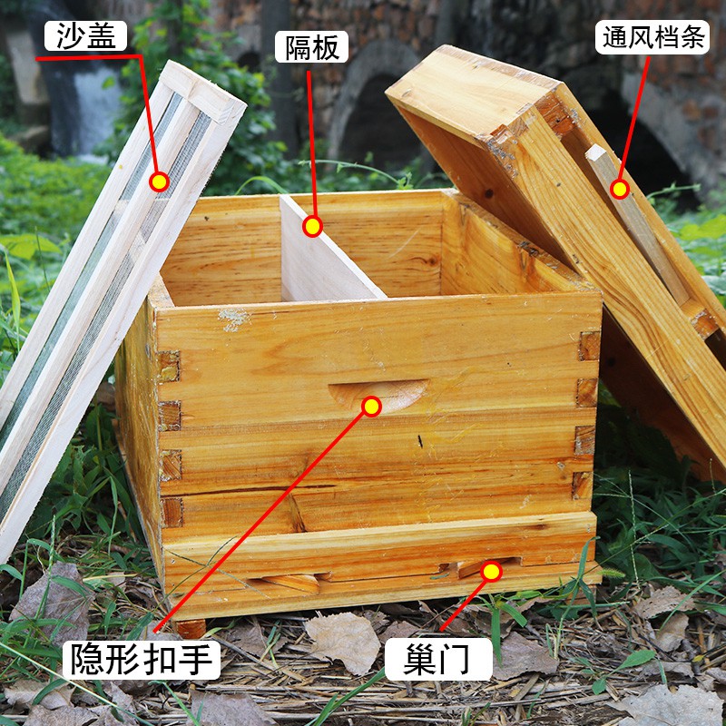 蜜蜂蜂箱全套養蜂工具專用養蜂箱煮蠟杉木中蜂標準十框蜂巢箱 蝦皮購物