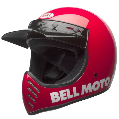 【德國Louis】Bell Moto-3 復古型越野安全帽 紅色 滑胎車越野車騎士飛行帽玻璃纖維輕質頭盔編號605003