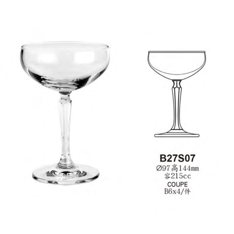 ◎ Ocean B27S07 寬口香檳杯 六邊角 215ml Connexion系列  高腳香檳杯  碟型香檳杯 香檳杯