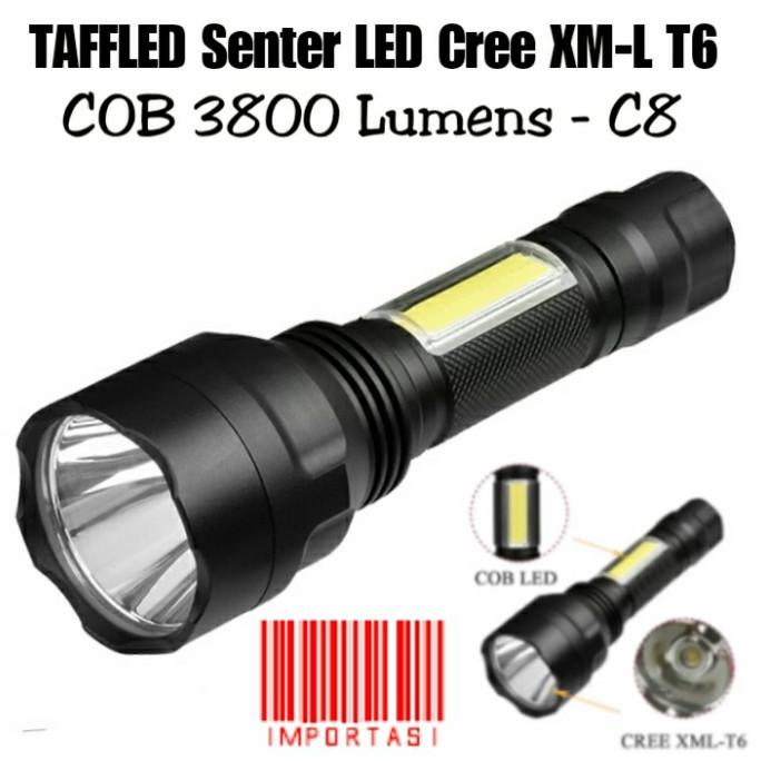 Cree XM-L T6 LED 手電筒 COB 3800 流明 C8 手電筒 18650 impot77