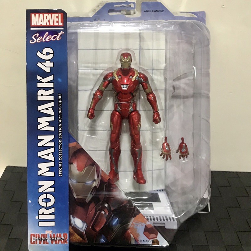 正版 DST Marvel Select 漫威 7吋 鋼鐵人 馬克46 可動 美國隊長3英雄內戰 MK46 非shf