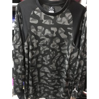 二手 AIR JORDAN L/S TOP TEE 長袖T恤 爆裂紋 迷彩 黑灰 S 716848-010