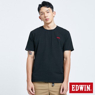 EDWIN 第八代基本LOGO短袖T恤(黑色)-男款