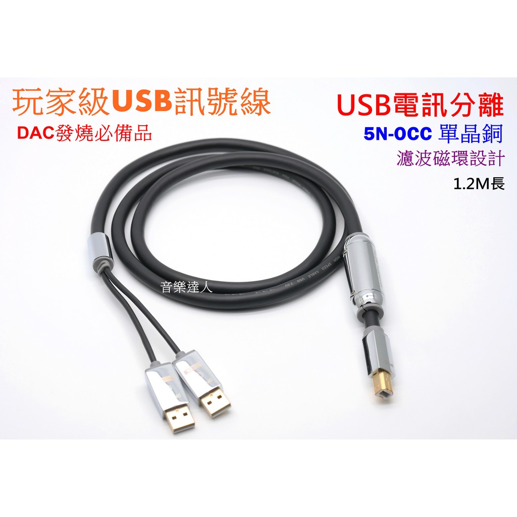 "音樂達人"嚴選高CP值 電源訊號分離USB線 USB電訊分離 USB線 DAC必備 非 iFi iDefender
