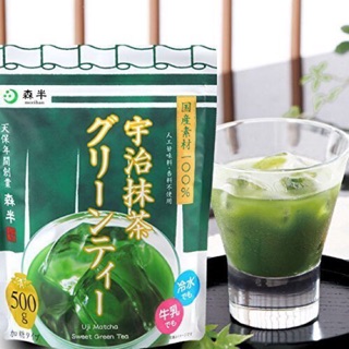 含糖 日本森半 京都 宇治抹茶 抹茶粉 綠茶粉 500g包裝 有糖 冷水或牛奶 日本製