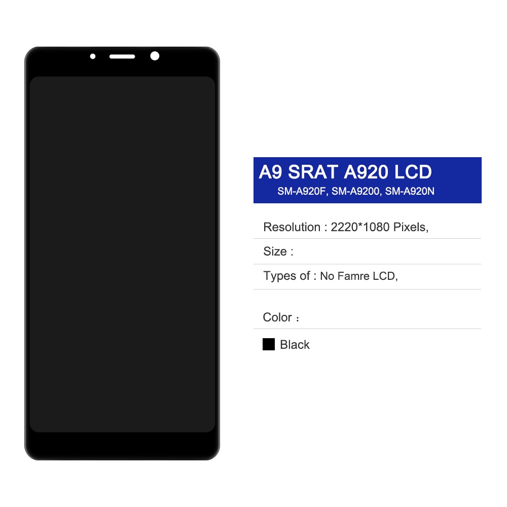 適用於三星 A9 2018 A920液晶螢幕總成 A920F手機螢幕總成 a920 a920F液晶顯示屏總成內外屏 帶框