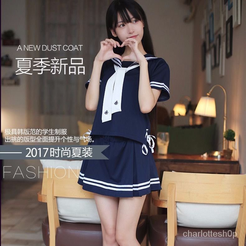 裙褲防走光 日系短袖jk制服夏服水手服學院風學生校服班服套裝 蝦皮購物