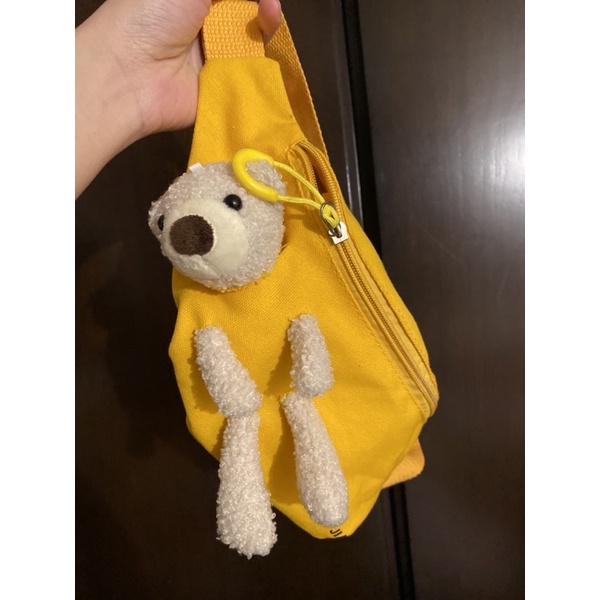 黃色   熊熊斜背包