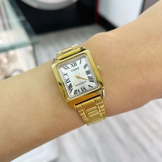 CASIO 卡西歐 簡約優雅 時尚方形手錶 金色 LTP-V007G-9B