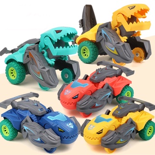 熱賣 現貨批發 慣性恐龍變形車 撞擊變形車兒童玩具 小汽車模型 碰撞恐龍戰車