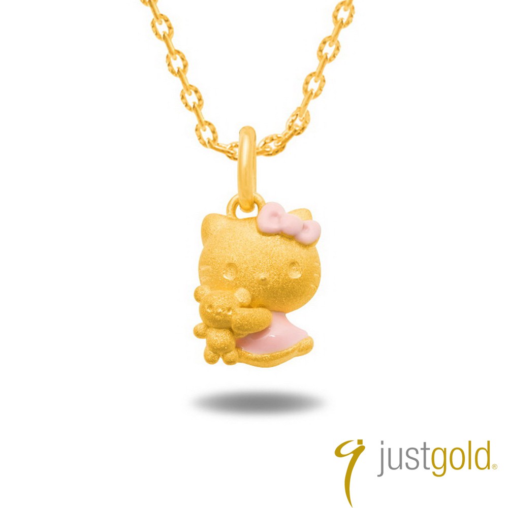 【Just Gold 鎮金店】Kitty 粉紅風潮PinkHolic 純金系列 黃金墜子-粉紅玩偶(不含鍊)