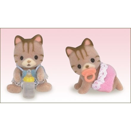 【HAHA小站】EP20172 麗嬰 日本 EPOCH 森林家族 斑紋貓雙胞胎 扮家家酒 人偶 兒童 玩具 生日 禮物