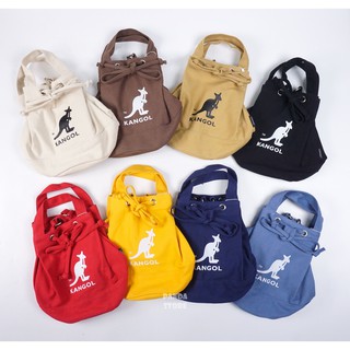 胖達）KANGOL 小包 袋鼠 帆布包 兩用 肩揹包 側揹包 水桶包 束口包 紅 藍 白 黑 黃 咖啡 卡其 深藍 粉紅