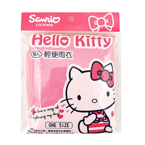 三麗鷗系列 Hello Kitty凱蒂貓 成人 輕便雨衣 PKT685- 4710591656857