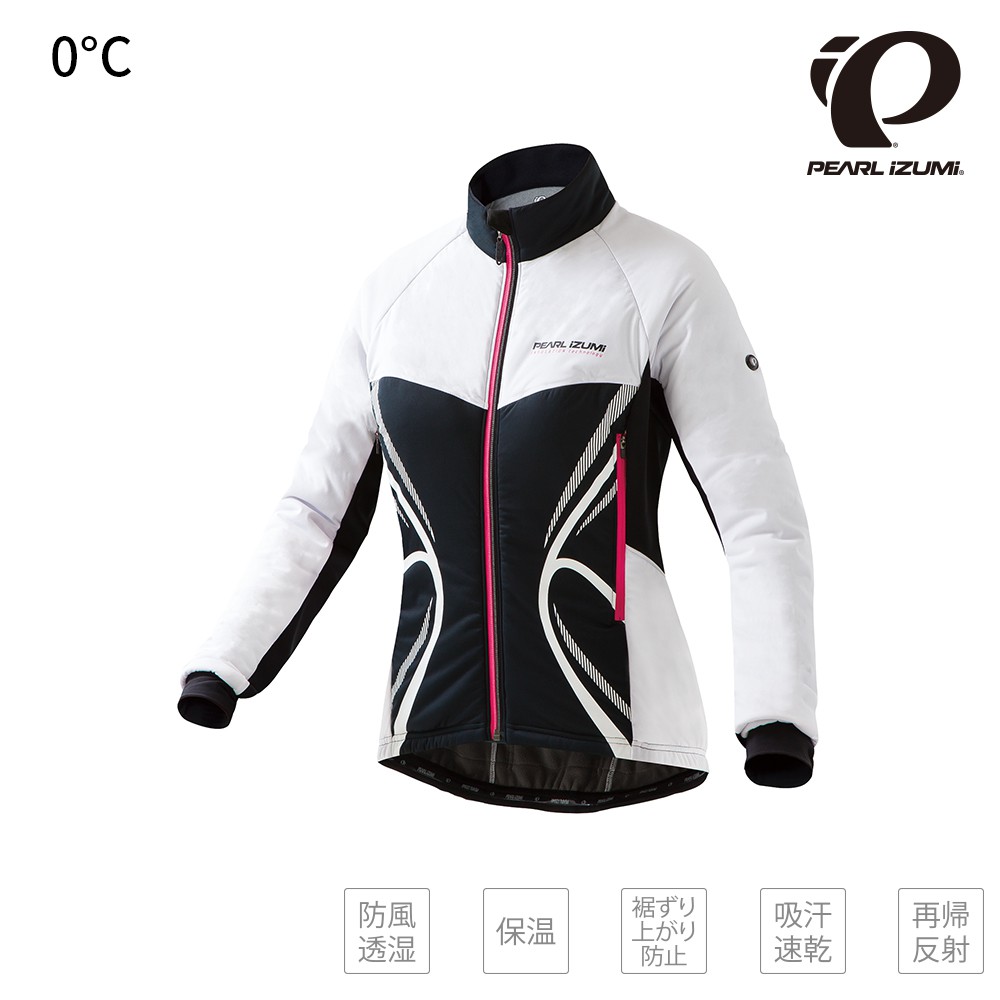 【Pearl izumi】W7900-BL-6   外套 女 0度C 6號 白黑