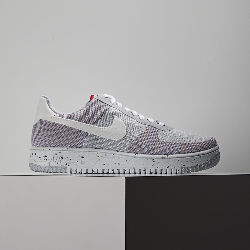 Nike Air Force1 Crater Flyknit 男 灰粉紫 潑墨 環保 材質 休閒鞋 DC4831-002
