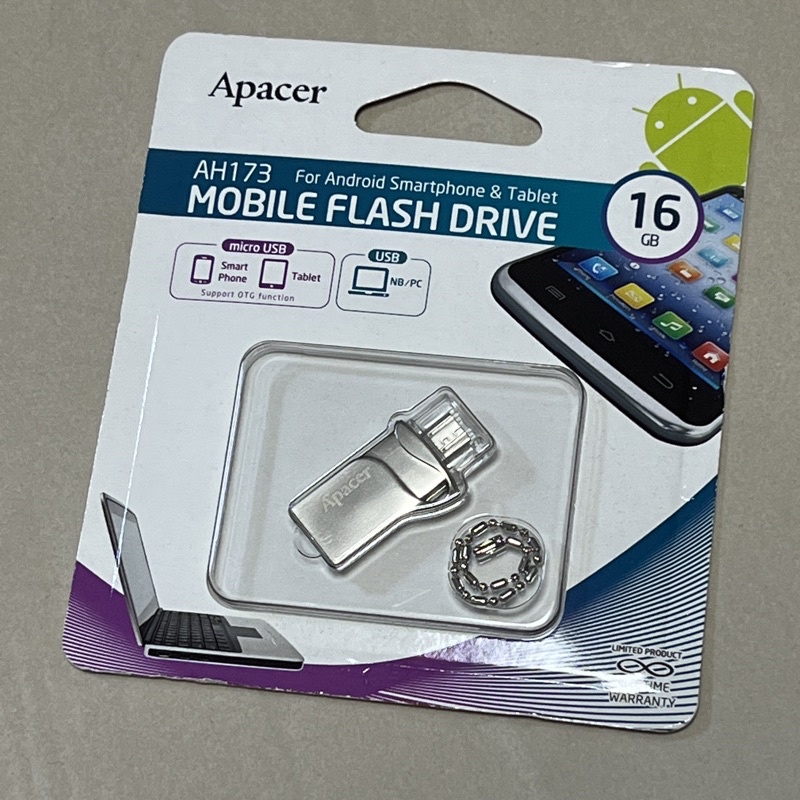 Apacer宇瞻 AH713 雙頭隨身碟 16GB USB micro-USB