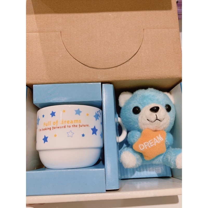 🔥特價《全新》可愛藍色小熊杯杯，含包裝紙盒，裝飾品禮品禮物日本貨 住家辦公室桌面擺飾禮物母親節情人節紀念日生日聖誕節送禮