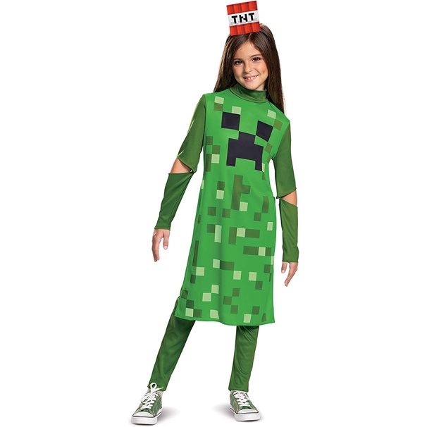 預購🚀空運🚀 美國專櫃 Minecraft 麥塊 Creeper 裝扮服 萬聖節 表演服 造型服 兒童 女童