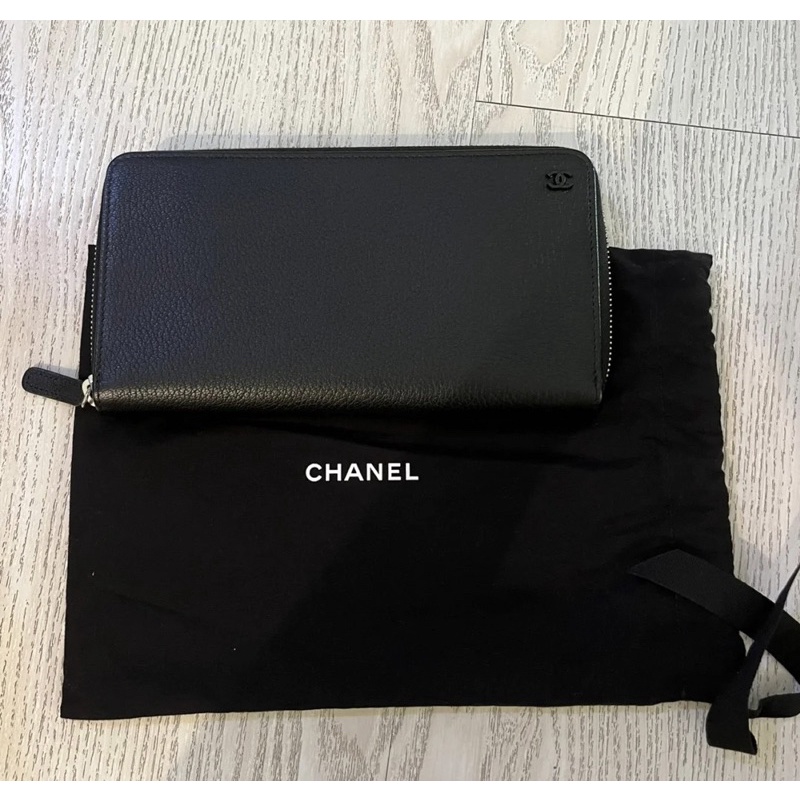 Chanel 黑色長皮夾