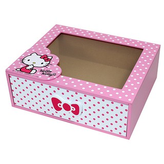 【震撼精品百貨】Hello Kitty 凱蒂貓~HELLO KITTY圓點風收納盒