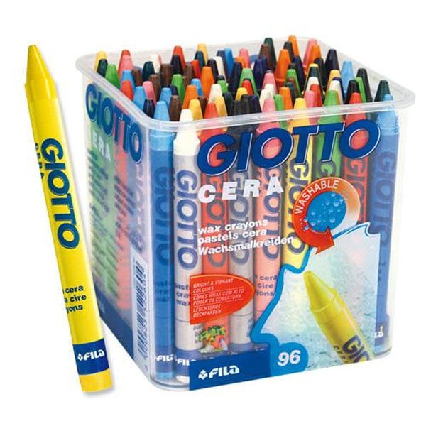 【義大利 GIOTTO】好清洗兒童隨身蠟筆(96支裝)附筆筒
