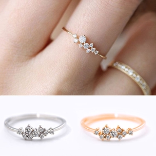 (JIUERBA 細緻18k玫瑰金結婚戒指單石鑽石唐娜璀璨求婚戒指