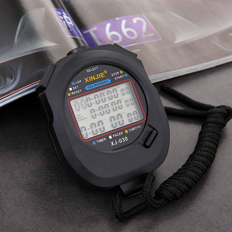 電子 碼表 計時器 雙三排 100 道 體育 裁判 專業 田徑 學生 跑步 訓練 運動訓練 跑步計時器