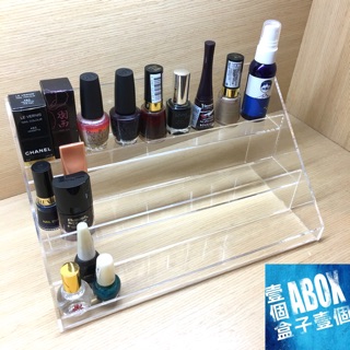 【ABOX在臺自產自銷】高透光 壓克力 收納 置物 三層 置物架 展示階梯