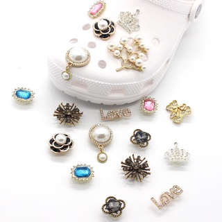 Crocs Jibbitz 智必星卡駱馳洞洞鞋配飾DIY金屬鞋花鞋扣吊墜飾品新潮時尚鑽石皇冠鞋釘